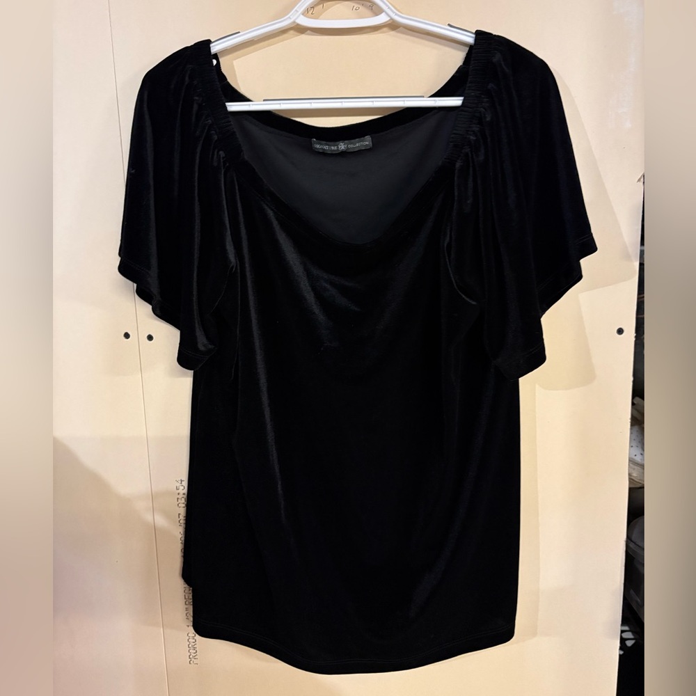 Signature Collection - Elegant Black Velvet Top